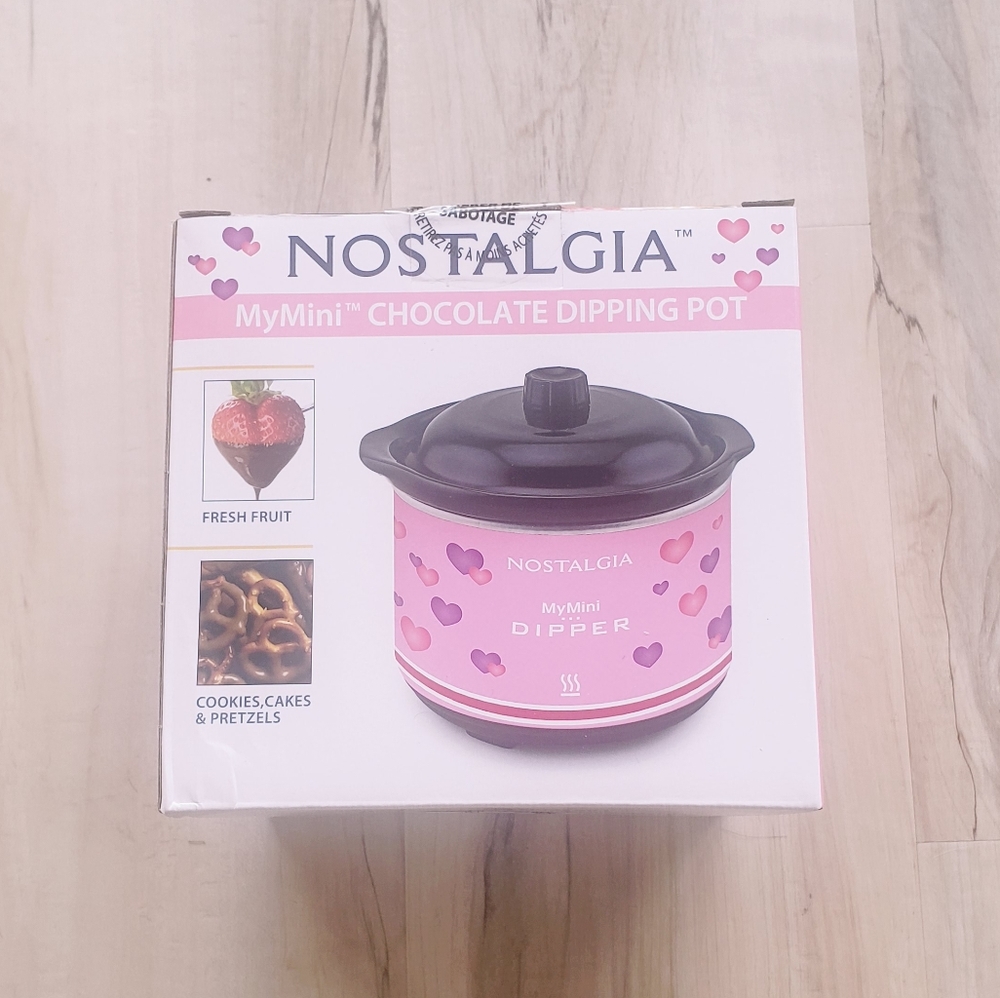 Mini Fondue Dipping Pot - Valentines Pink